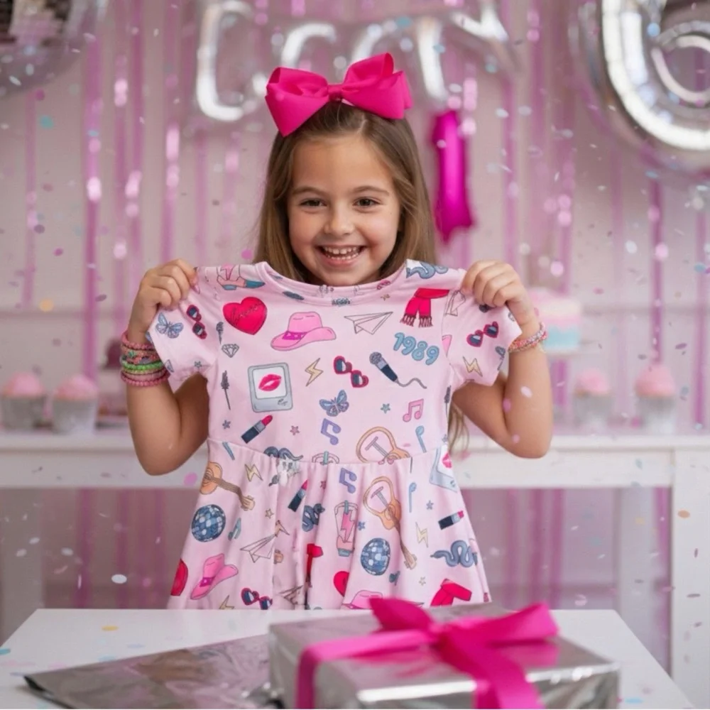 Taylor swift twirl dress girls Valentine gift birthday party TS Swiftie dress 6